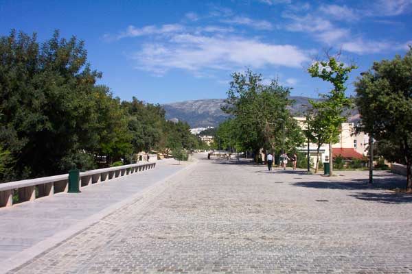 The road connecting the Athenian antiquities