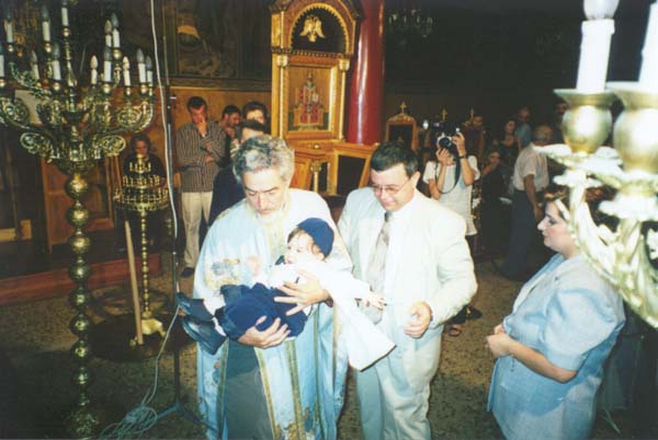 During the ceremony - before the Baptism