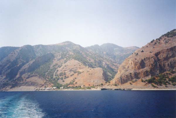 Agia Roumeli as you see it from the ferry on the way to Sfakia