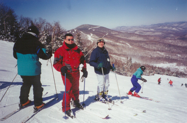 Myself and my friend Claudio on top of Killington mountain in Vermont.